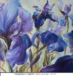 Among Irises-1, Triptych, panel 2, Oil on Canvas